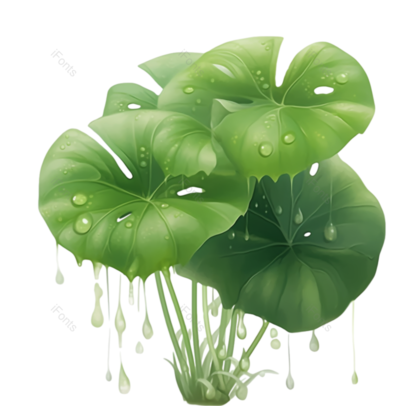 叶子图片,芒种元素,荷花PNG,夏天免抠素材